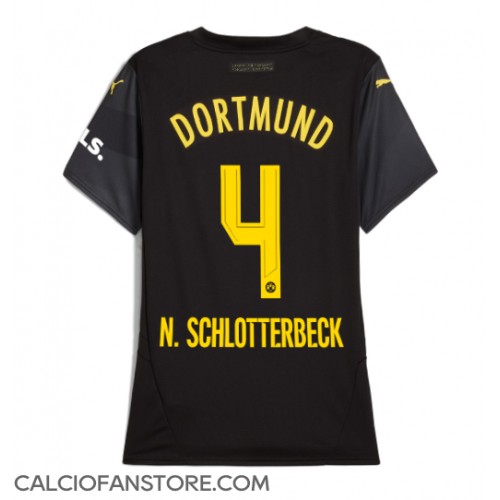 Maglia Calcio Borussia Dortmund Nico Schlotterbeck #4 Seconda Divisa Donna 2024-25 Manica Corta